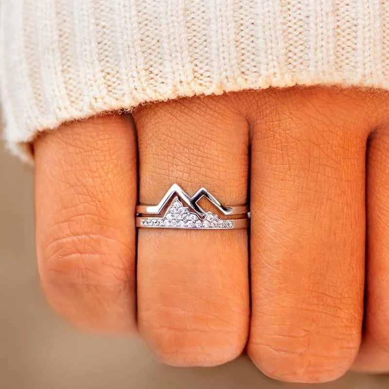"Keep Climbing" Mountain Ring