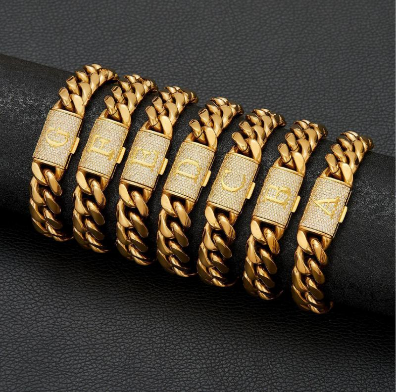 Cuban Link Letter Bracelet