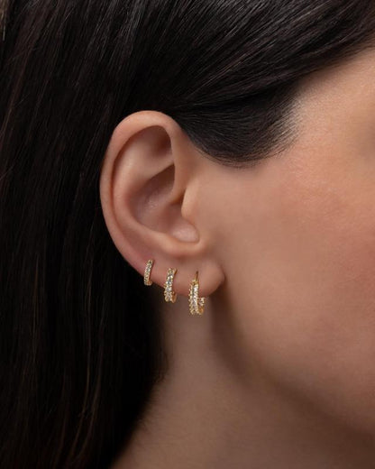 14K 3pc Gold Hoop Earrings