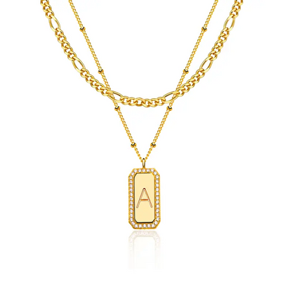 Dainty Layered Initial Necklace