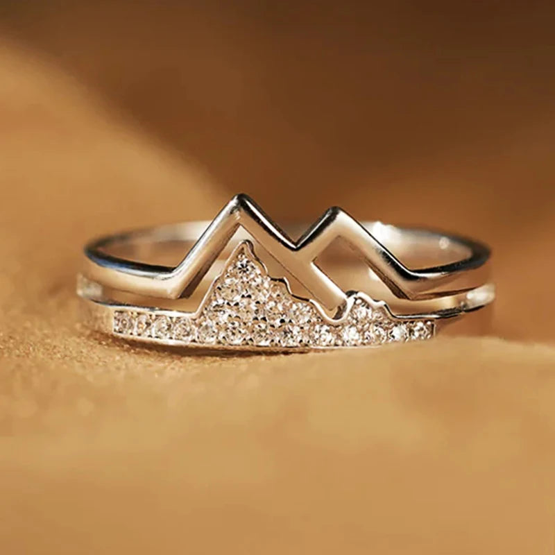 "Keep Climbing" Mountain Ring