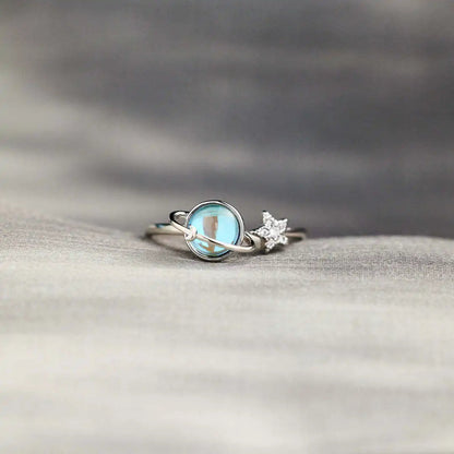 Rotatable Star Moon Ring